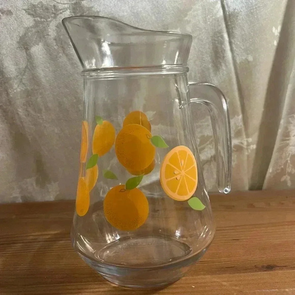 Vintage KIG Indonesia Juice Jug with Pattern of Oranges | Circa 1970s - Picture 2 of 5